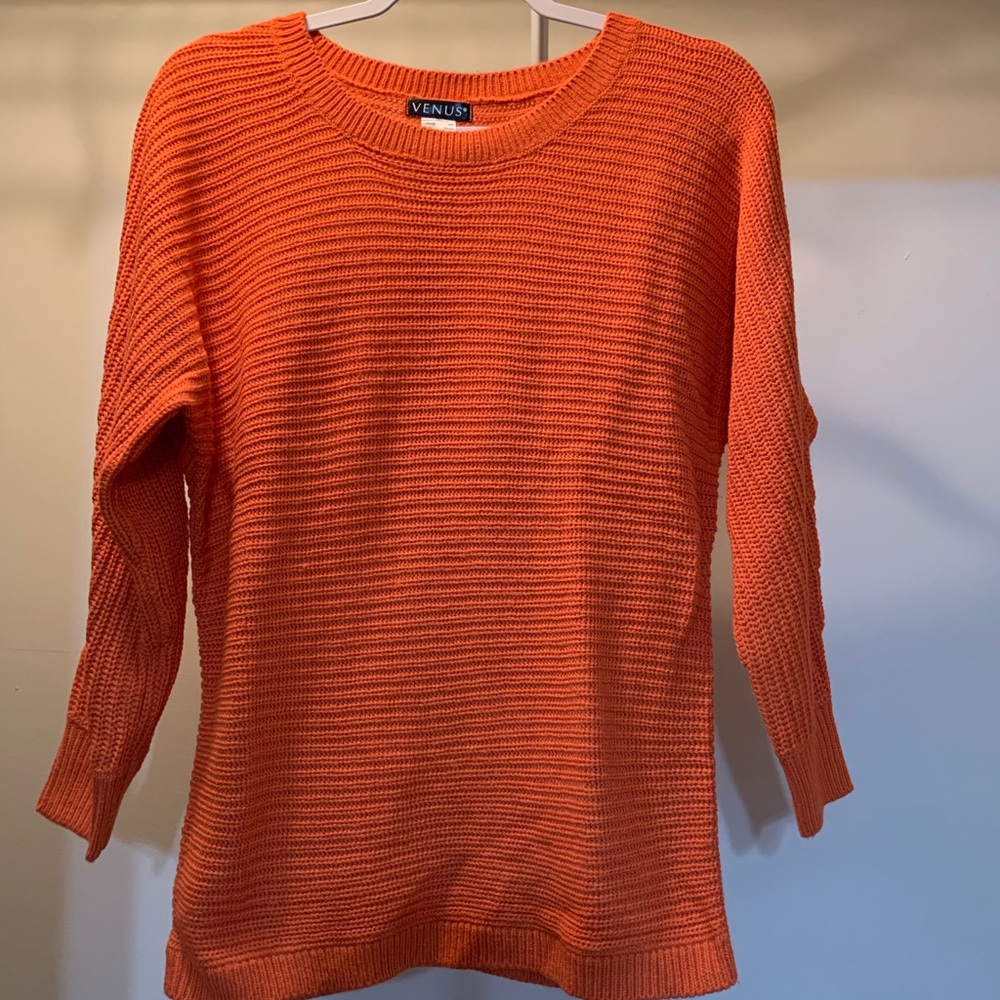 VENUS Button Back Detail Sweater in Orange